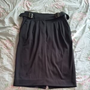 Anthropology Maeve Black Pencil Skirt Buckles